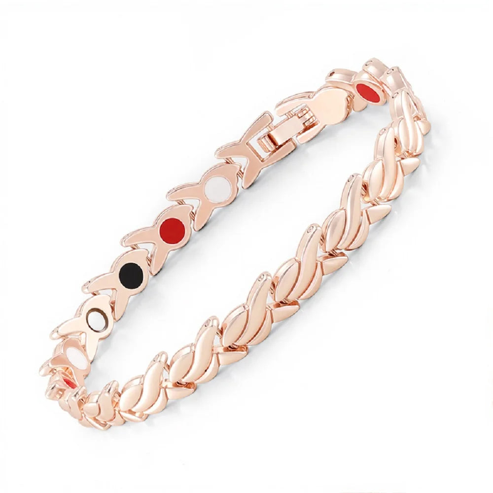 Women's Magnetic Therapy Bracelet - Zinc Alloy Animal Pattern Snake Chain with Toggle Clasp, Fashion Jewelry Gift