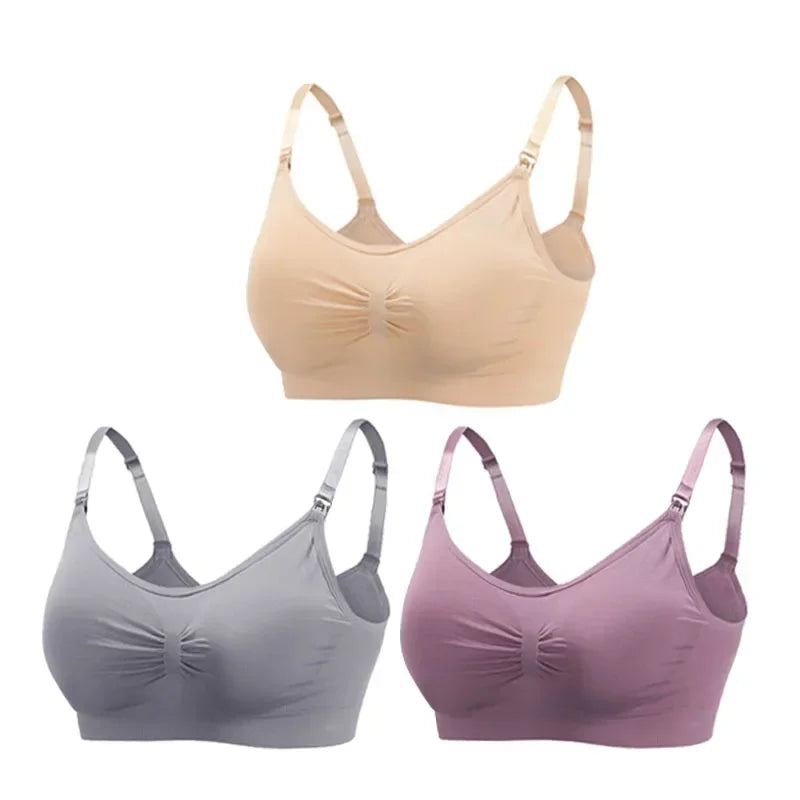 3-Pack Maternity Nursing Bras – Soft Wire-Free Breastfeeding Bra for Pregnancy & Nursing