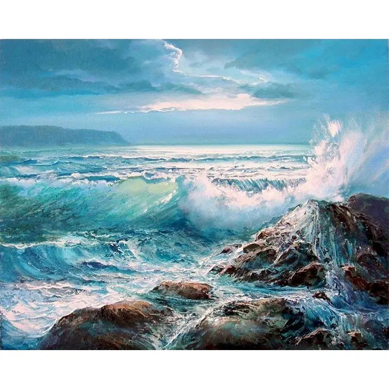Paint-by-Number Landscape Canvas Kit for Adults — DIY Acrylic Painting Set with Brushes, Paints & Hangers, Multiple Sizes (40×50 cm / 15.7×19.7 in; 50×65 cm / 19.7×25.6 in; 60×75 cm / 23.6×29.5 in)