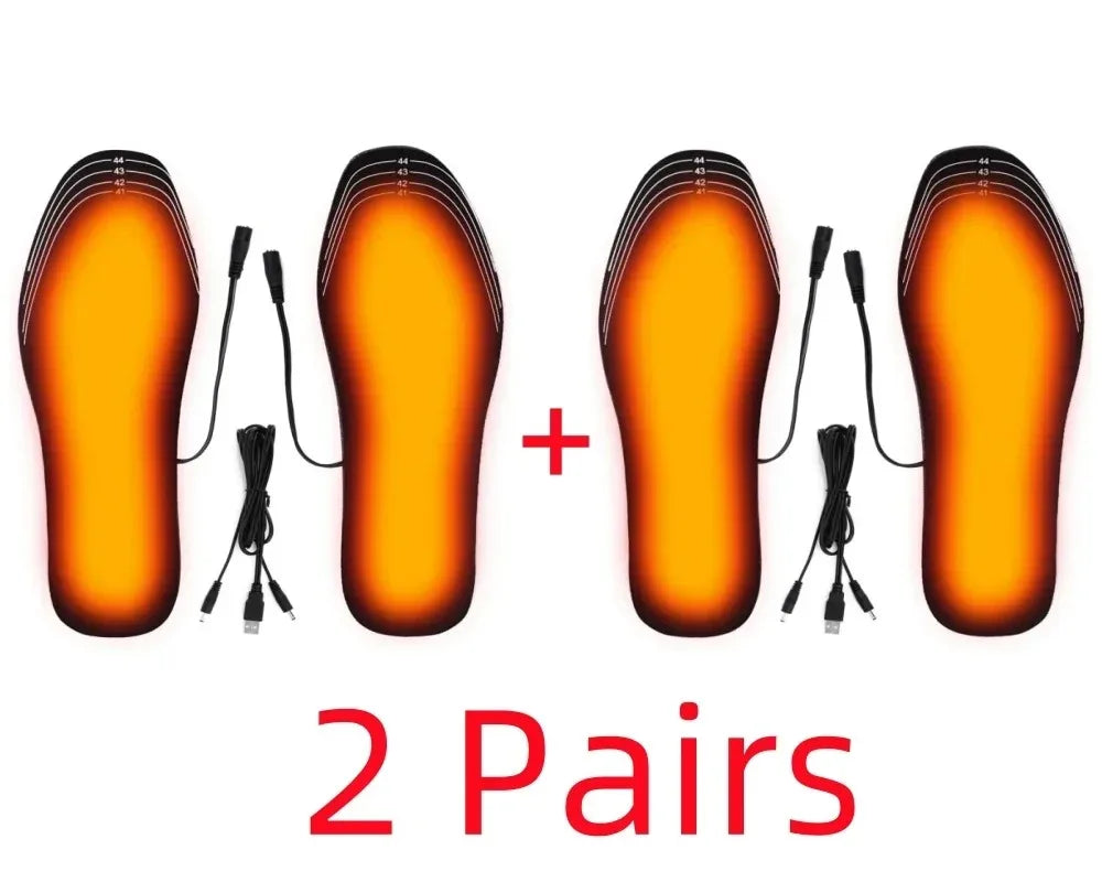 USB Heated Insoles for Shoes – Rechargeable Electric Shoe Warmers, Foot Heating Insoles for Winter Outdoor Sports (One Size)