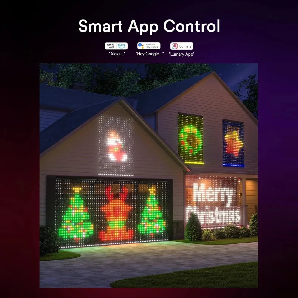 Smart RGB LED Curtain String Lights – App & Remote Control, Music Sync DIY Animated Curtain Lights for Indoor/Outdoor Christmas & Party Decor