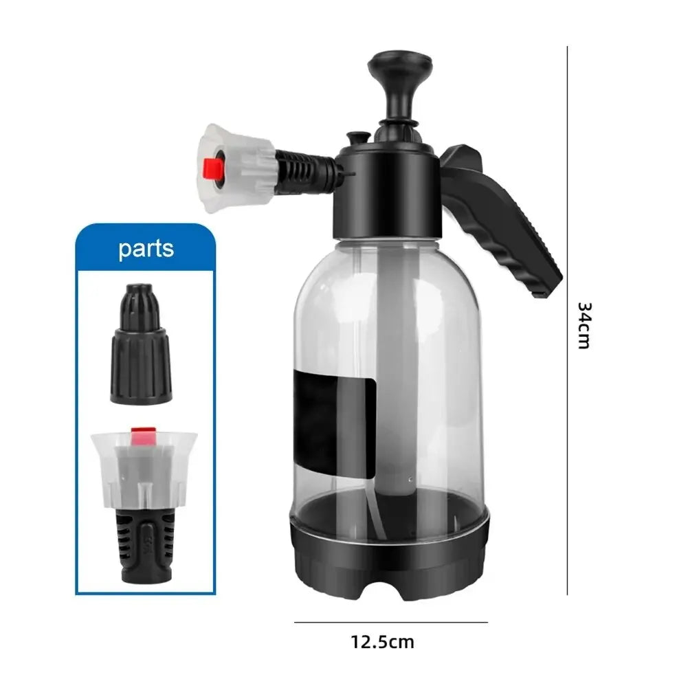 2L (67.6 fl oz) Handheld Foam Sprayer Pressure Bottle — Car Wash Foam Cannon & Disinfectant Watering Sprayer