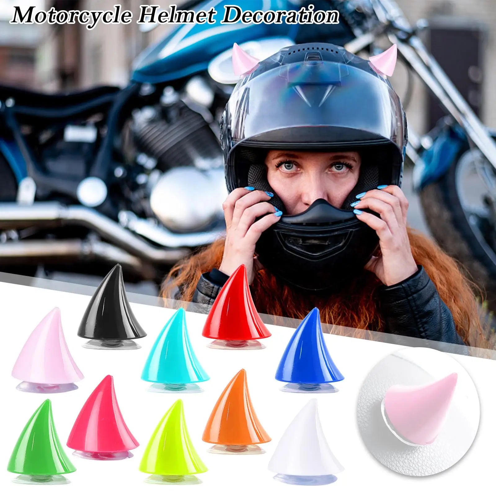 Devil Horn Helmet Sticker – Removable Helmet Horns for Motorcycle, Motocross, Off-Road, Full-Face & Electric Bike Helmets