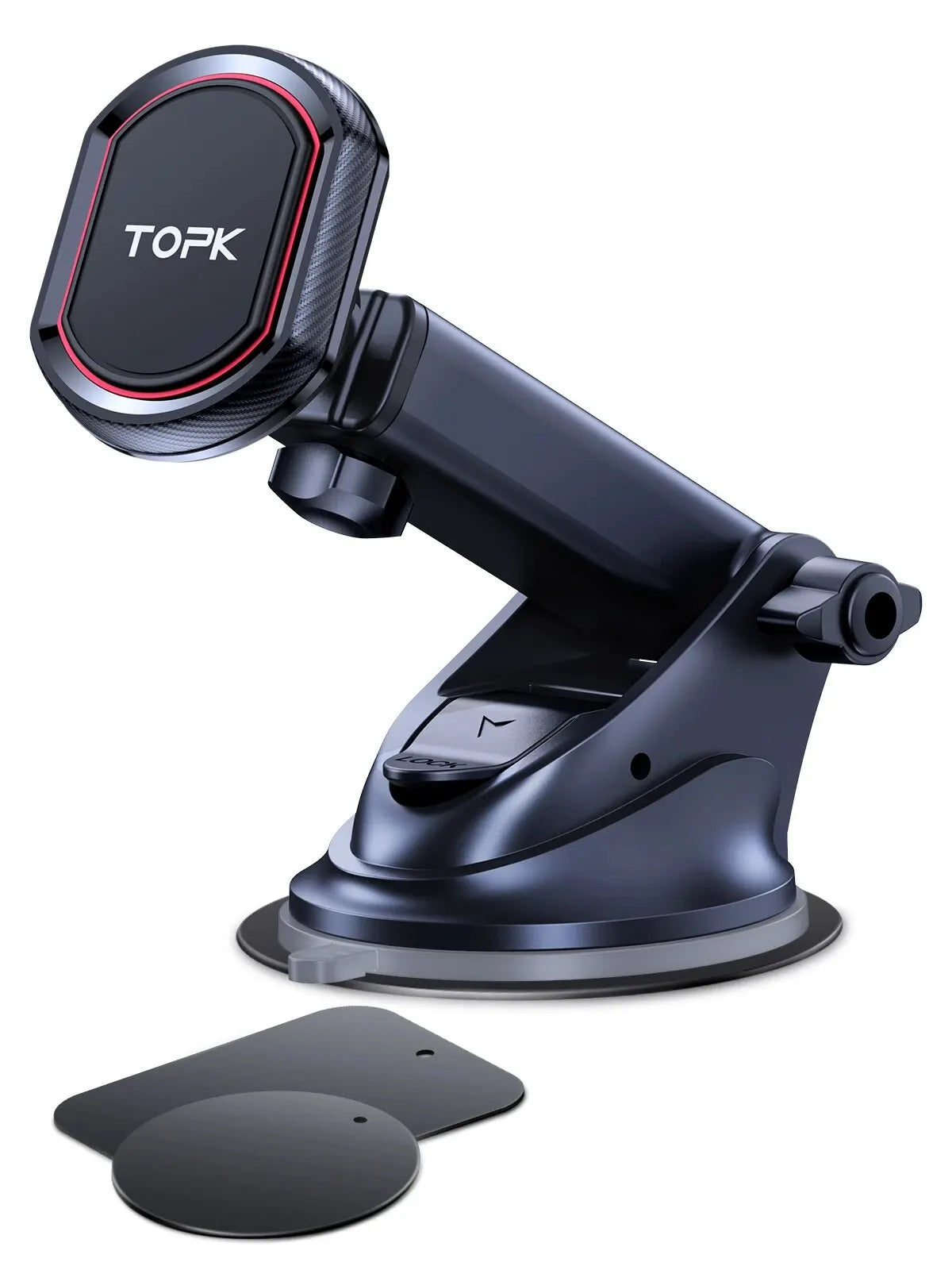Universal Magnetic Car Phone Holder – Dashboard & Windshield Suction Mount, 360° Rotating Magnetic Mount with Cable Clips for 4.0–6.7 in (10–17 cm) Phones