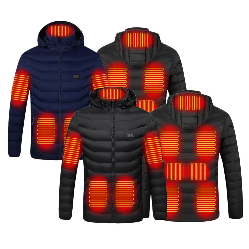 USB Heated Jacket - 11-Zone Rechargeable Electric Winter Coat for Men & Women, Thermal Outdoor Heating Jacket