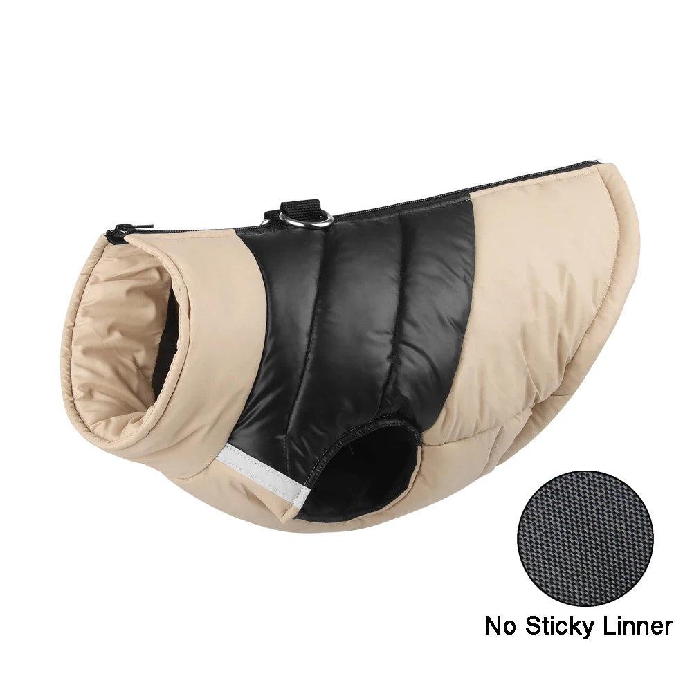 Waterproof Padded Dog Vest Jacket Zipper Puffer Coat for Small, Medium & Large Dogs Pug Chihuahua French Bulldog