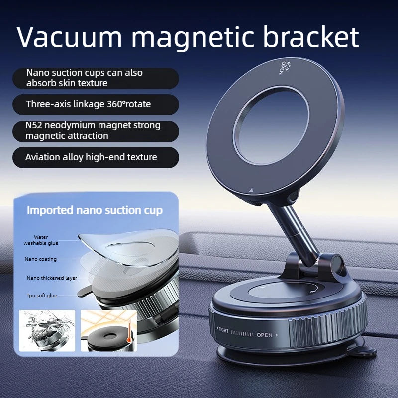 Foldable Magnetic Car Phone Mount 360° Rotating Adjustable Dashboard Holder - Universal Smartphone Stand