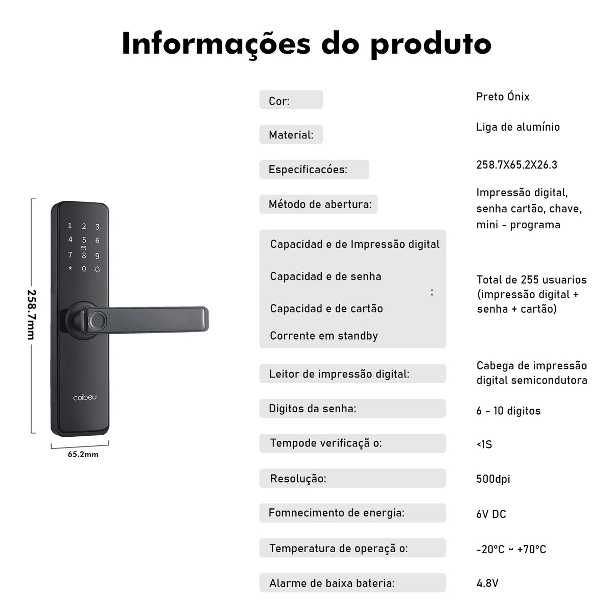 Wi-Fi Smart Electronic Door Lock — Fingerprint, App, Bluetooth, Card & Key Access