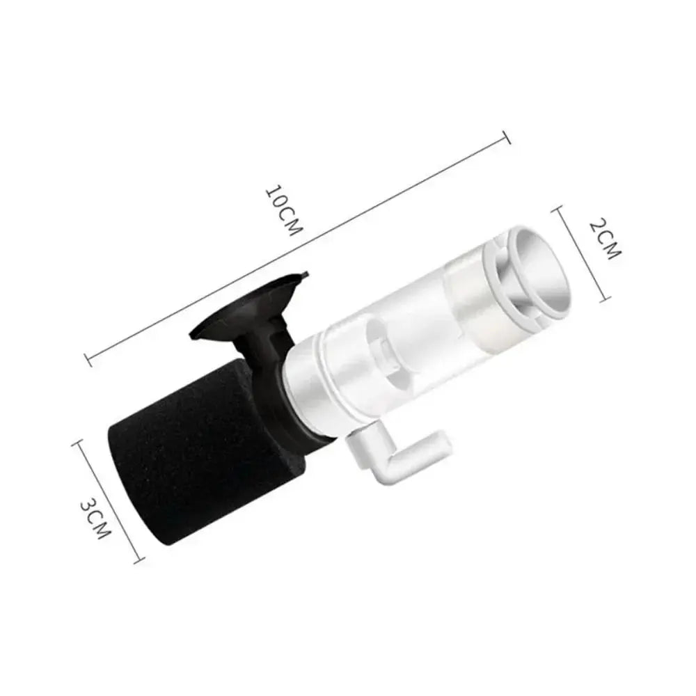 Small Aquarium Sponge Filter 2 x 3 x 10 cm (0.79 x 1.18 x 3.94 in), Multi-Layer Biochemical Media, Ultra-Quiet Fish Tank Filter with Suction Cup