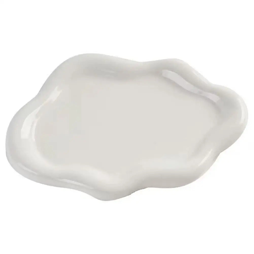 Cloud-Shaped Jewelry Storage Tray 19.5 x 13.5 cm (7.7 x 5.3 in) - Plastic Electroplated Organizer for Earrings, Rings & Accessories