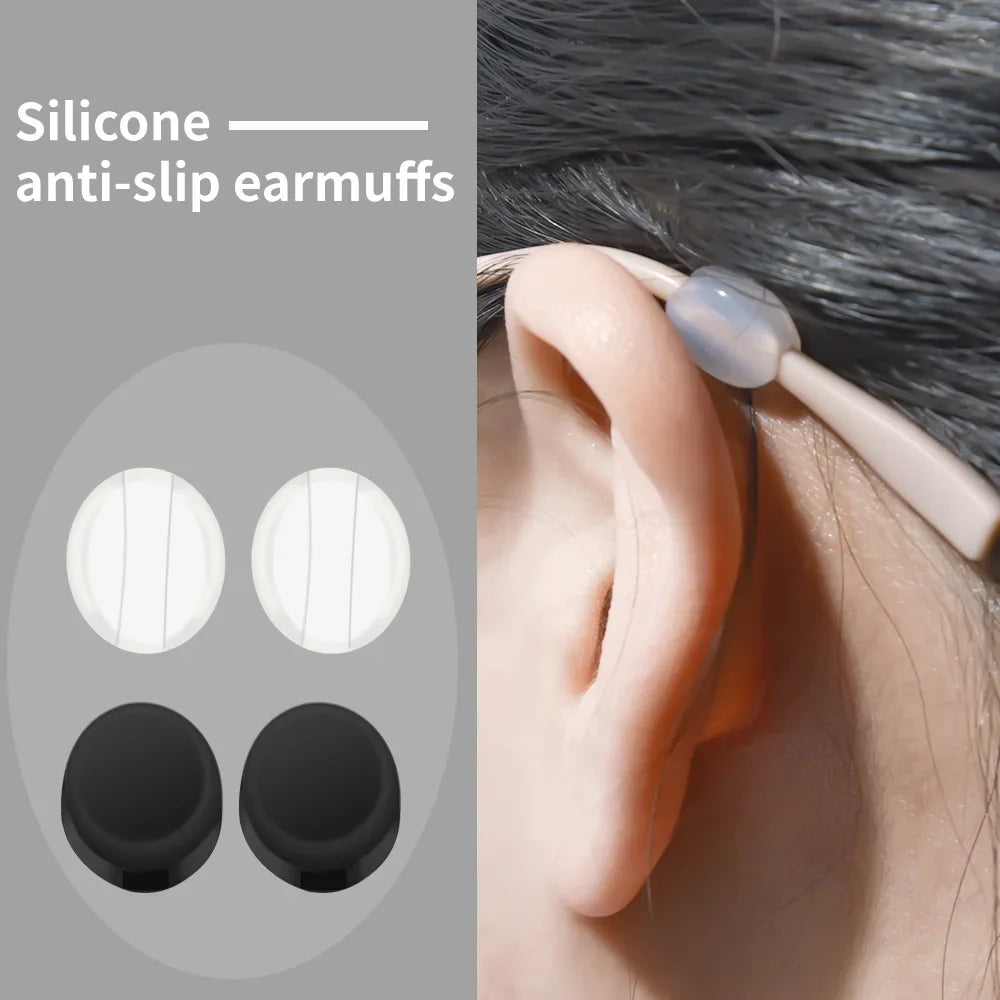 Invisible Silicone Ear Hooks for Glasses - Anti-Slip Temple Tips, Lightweight Non-Slip Grips
