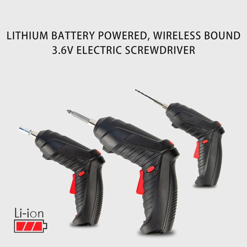 47-Piece 3.6V Cordless Electric Screwdriver Kit, 1800mAh Rechargeable Mini Drill for Home DIY & Furniture Installation