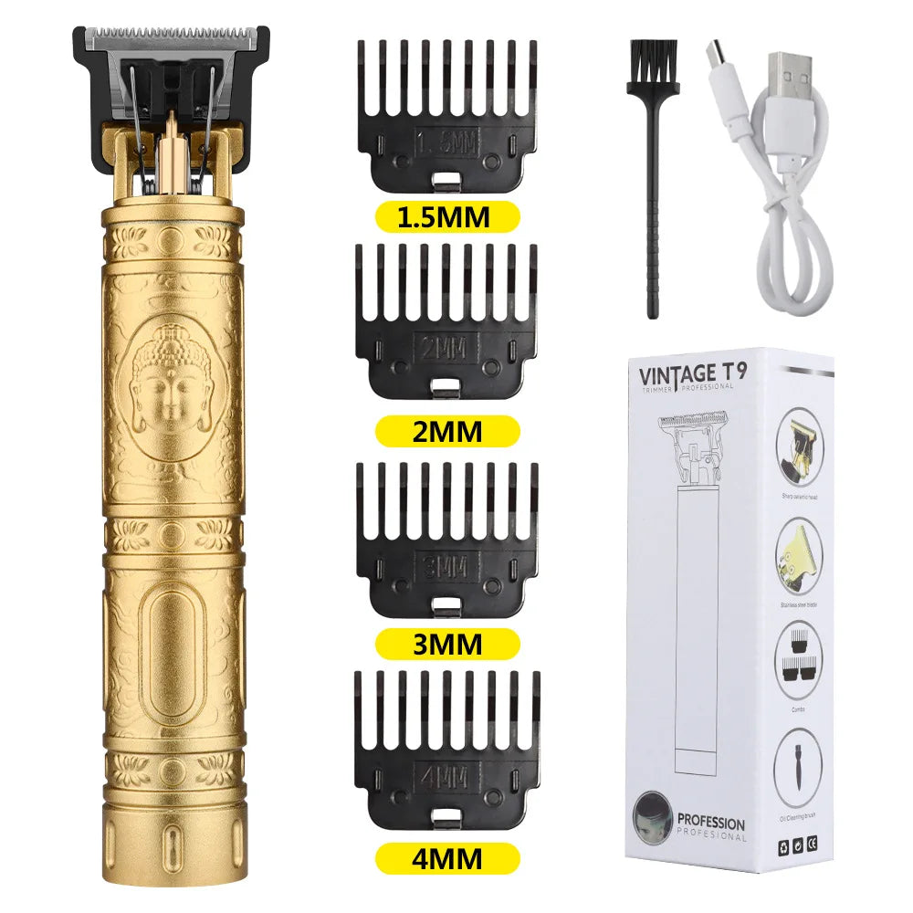 Retro Haircutting & Trimmer Set for Men — Rechargeable Electric Shaver & Beard Trimmer for Sensitive Skin, 60-Min Runtime