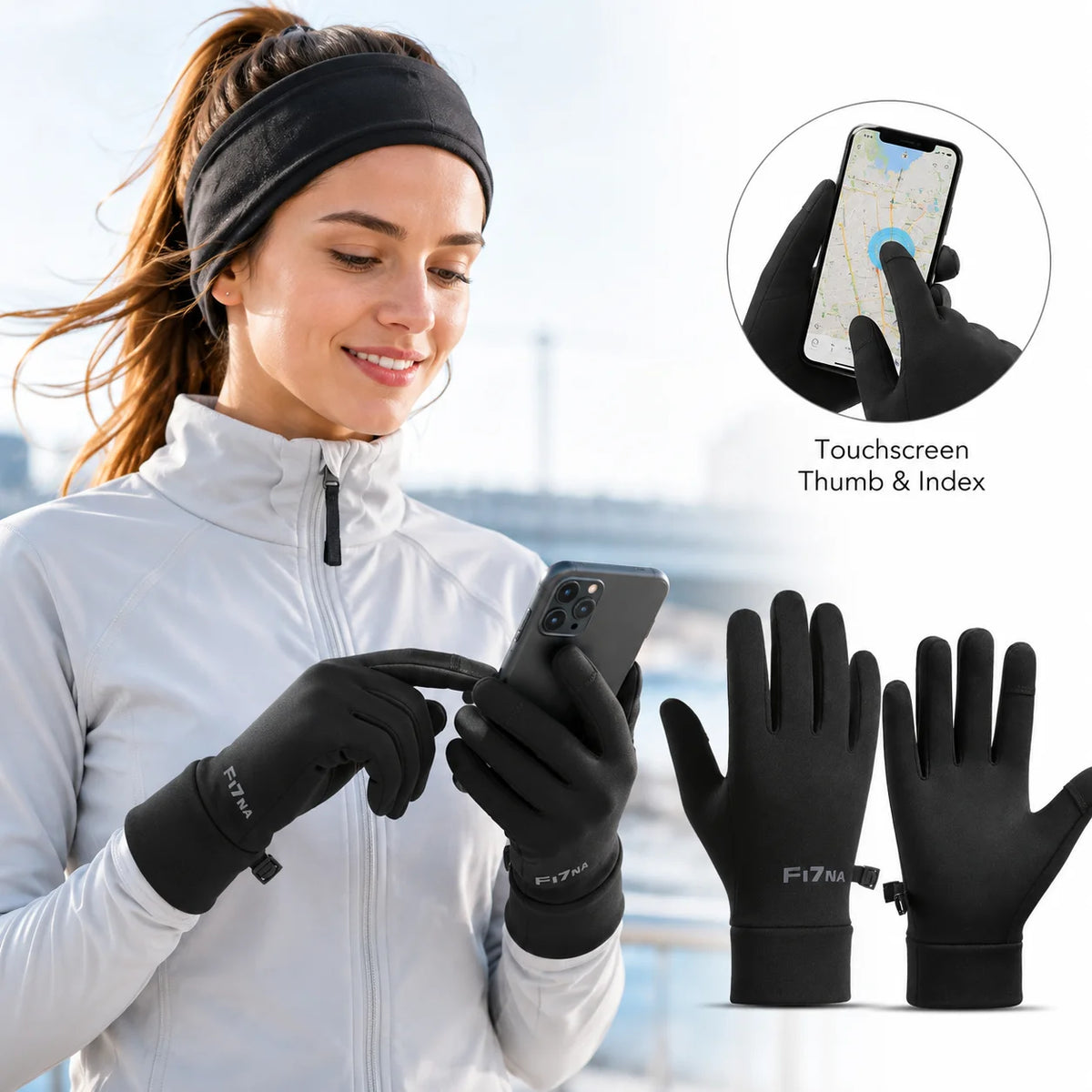 Unisex Touchscreen Winter Gloves — Fleece-Lined, Windproof & Water-Resistant Running Gloves for Cycling and Driving