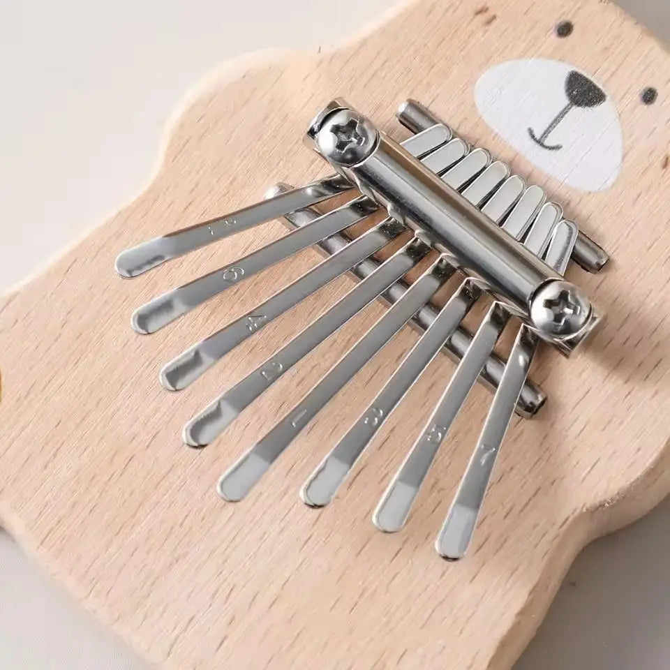 8-Key Mini Kalimba Thumb Piano Portable Bear Design Montessori Music Toy & Kids Gift