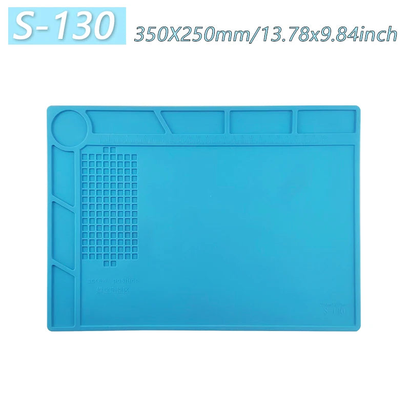 Magnetic Silicone Soldering Mat – Heat Resistant 932°F (500°C) Anti-Static Work Mat for Phone Laptop Watch Repair