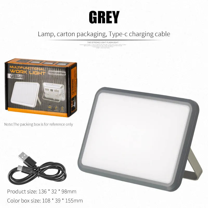 Rechargeable Magnetic LED Work Light – 1100 lm Portable Camping Lamp, Emergency Torch with 4000mAh USB-C Battery