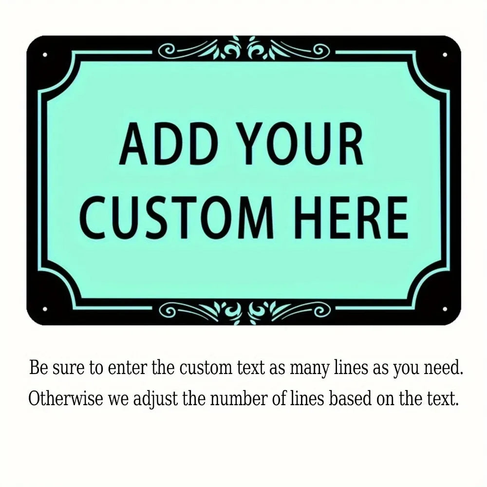Custom 2D Metal Wall Sign 20 x 30 cm (7.9 x 11.8 in) Unframed Tin Plaque - Decorative Indoor & Outdoor Yard Ornament
