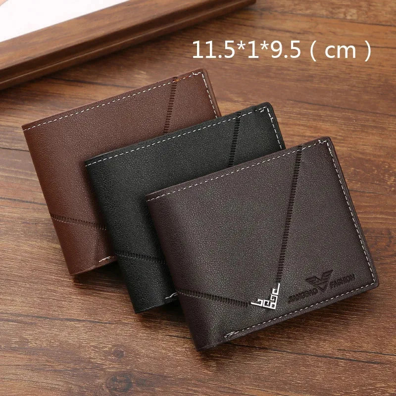 Slim RFID Leather Bifold Wallet – Minimal Front Pocket Credit Card Holder with Money Clip