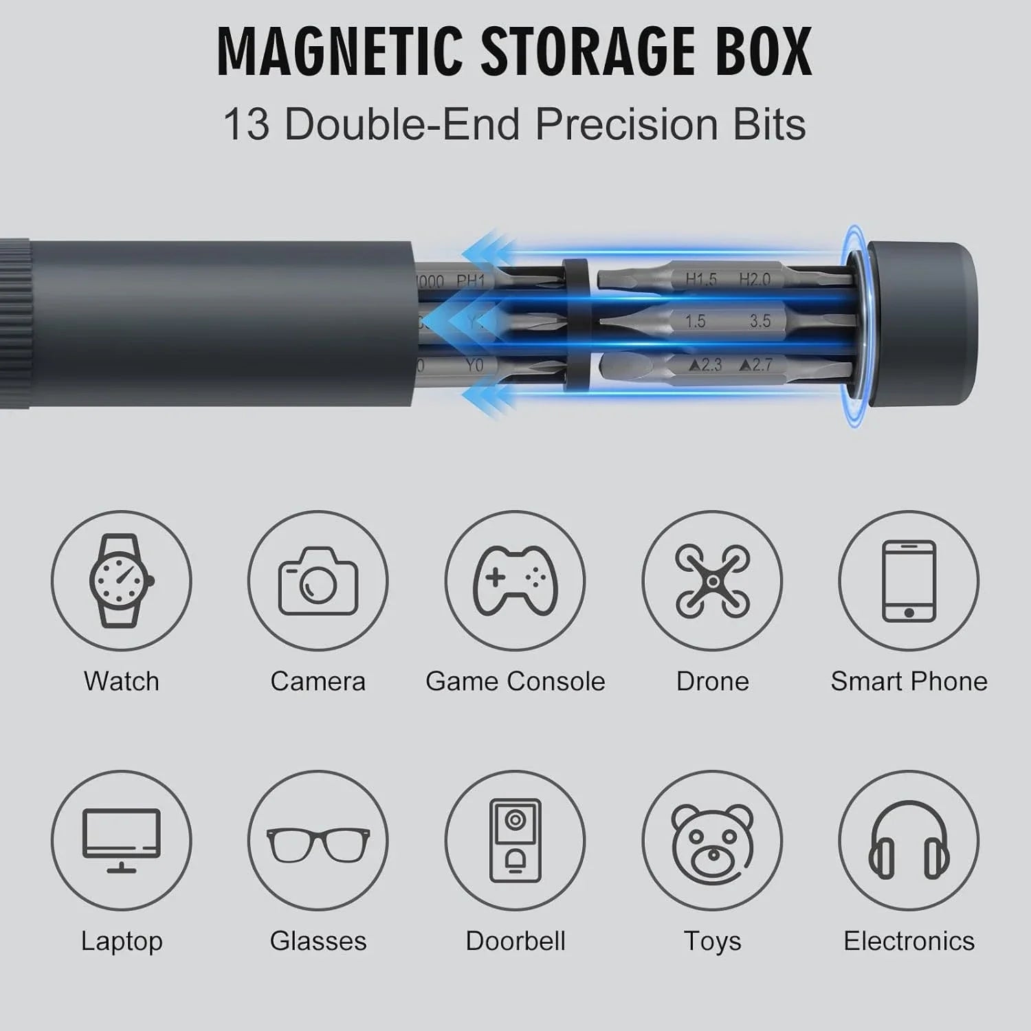 27-in-1 Magnetic Precision Pen Screwdriver Set, Multi-Bit Repair Kit for Electronics, Watches, Eyeglasses & Laptops