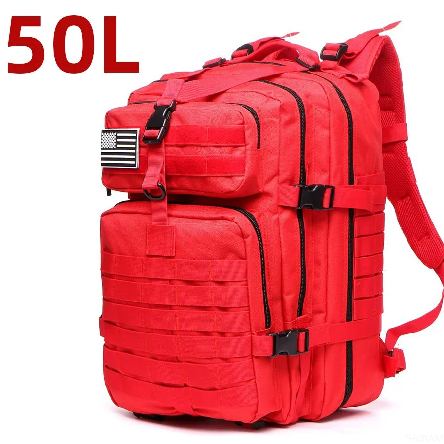 25L & 50L Waterproof Nylon Tactical Backpack - Hiking Camping Trekking Fishing Rucksack with MOLLE