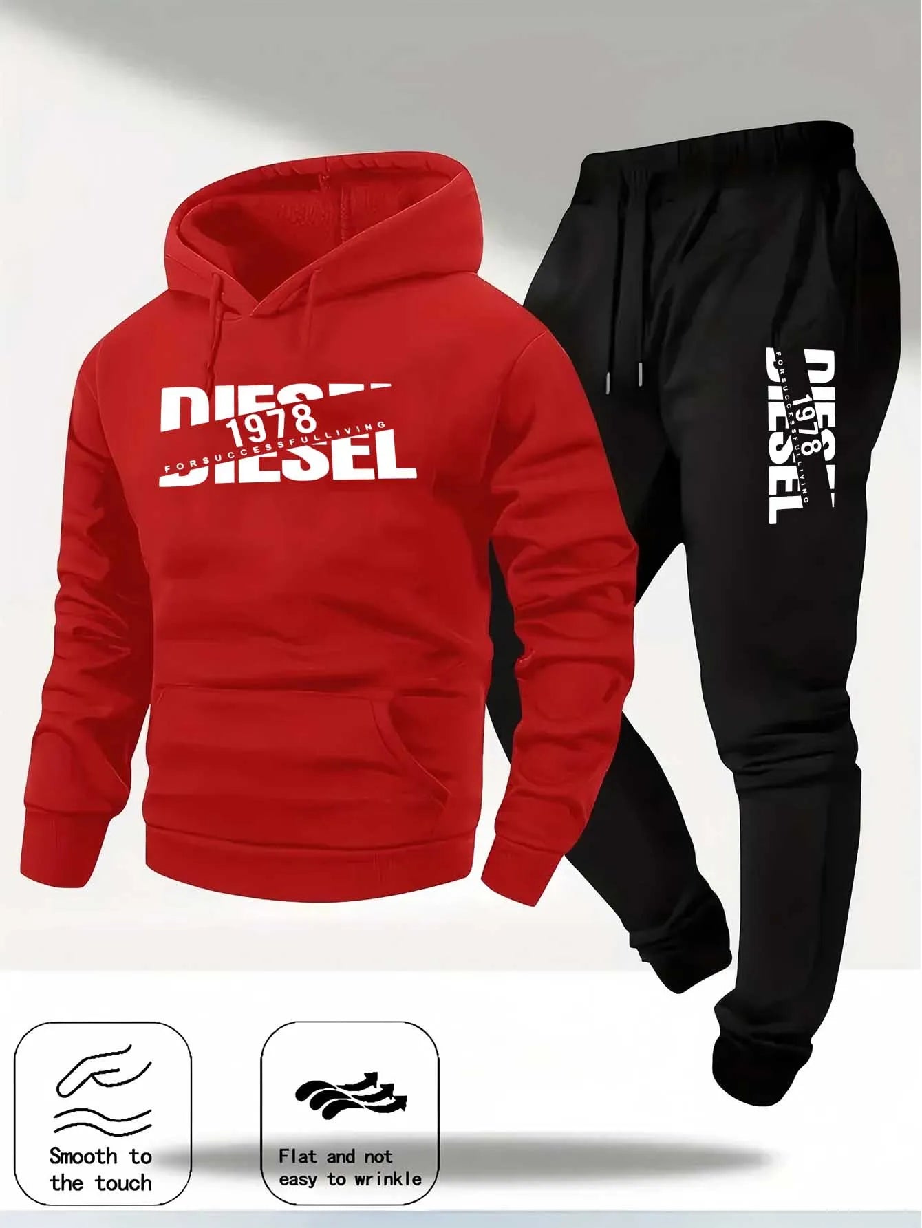 Men's Hooded Tracksuit Two-Piece Set – Casual Hoodie & Pants for Autumn/Winter