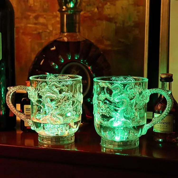 LED Color-Changing Dragon Glowing Cup Water-Activated Light-Up Bar Mug 285ml (9.6 fl oz)