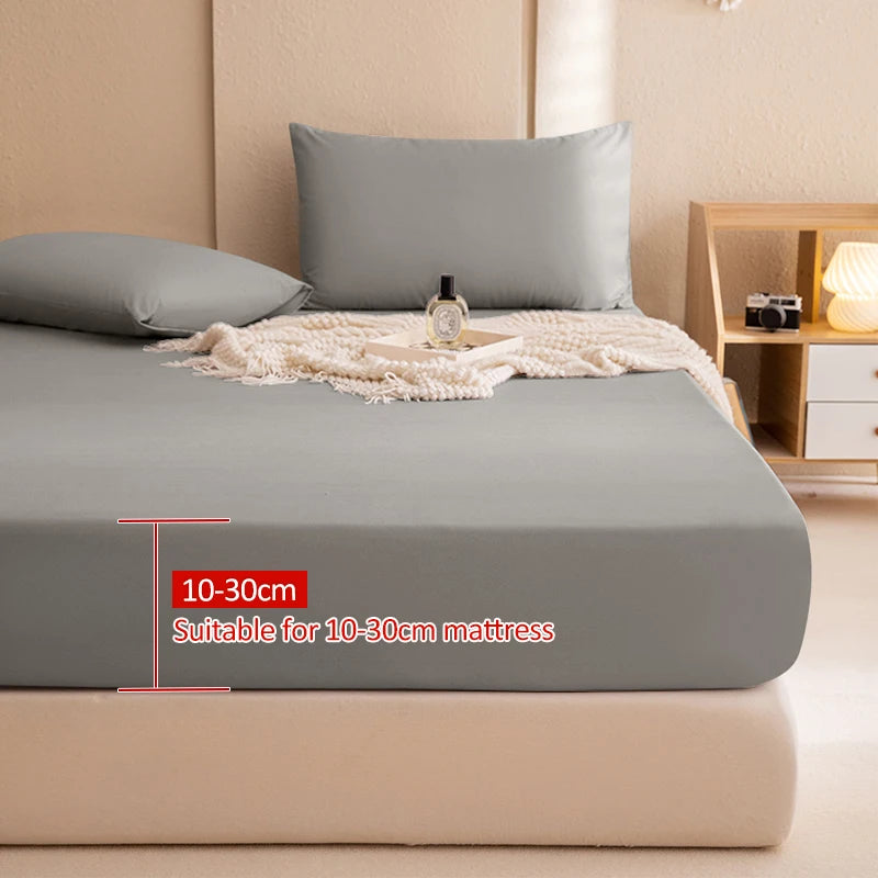Waterproof Mattress Protector Fitted Sheet with Elastic Band – TPU-Backed, Breathable, Dust Mite & Anti-Bacterial – Fits Mattresses up to 46 cm (18 in) | Sizes 90x200 / 140x200 / 160x200 / 180x200 cm
