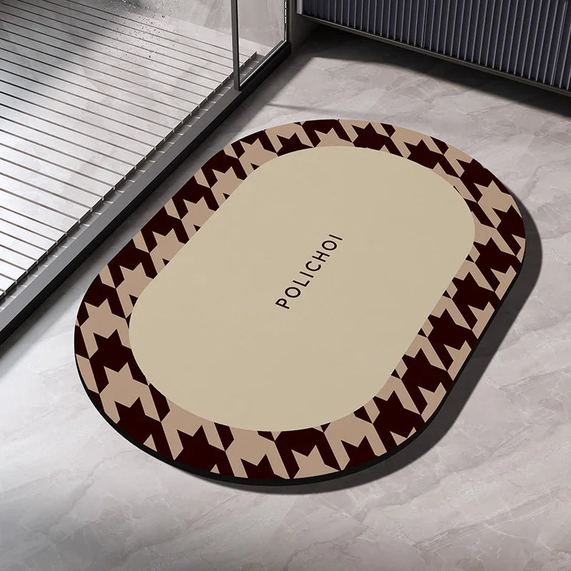 Diatomite Quick-Dry Bath Mat – Absorbent Anti-Slip Bathroom Rug, Washable Shower & Toilet Floor Mat, Multiple Sizes 30×40 to 60×90 cm (11.8×15.7 to 23.6×35.4 in)