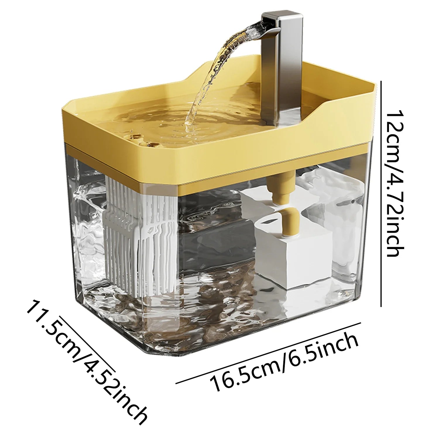 Automatic Cat Water Fountain 1.5L USB Recirculating Filtered Water Dispenser with Anti-Dry Pump, Transparent