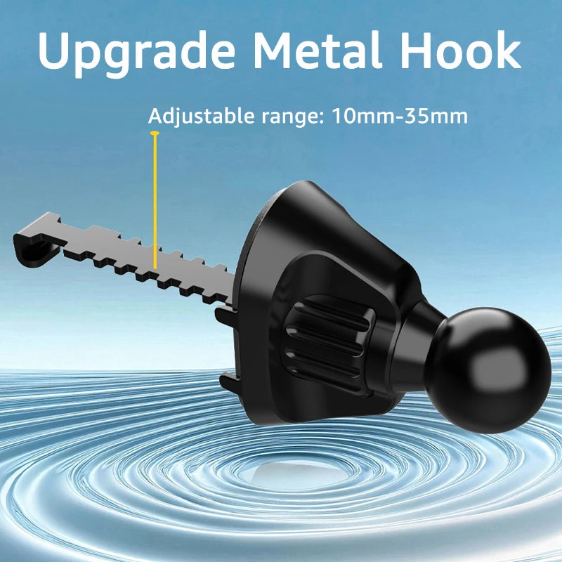 Universal 17mm (0.67 in) Ball Head Base for Car Air Vent Mount — Metal Hook Phone Holder Adapter