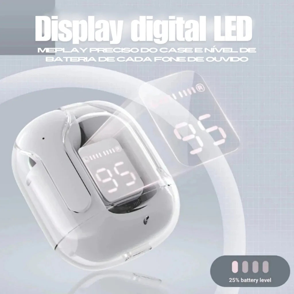 Bluetooth Noise-Cancelling TWS Earbuds with Digital Display Charging Case Hi-Fi Stereo