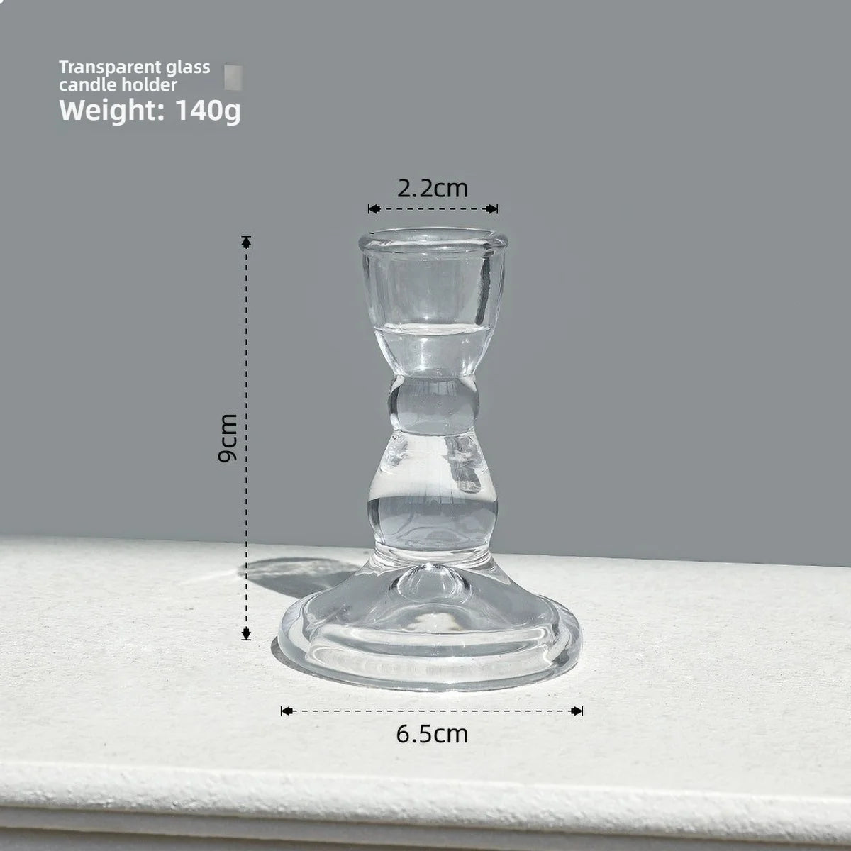 Clear Glass Pillar Candle Holder Table Candlestick for Dining Room Decor