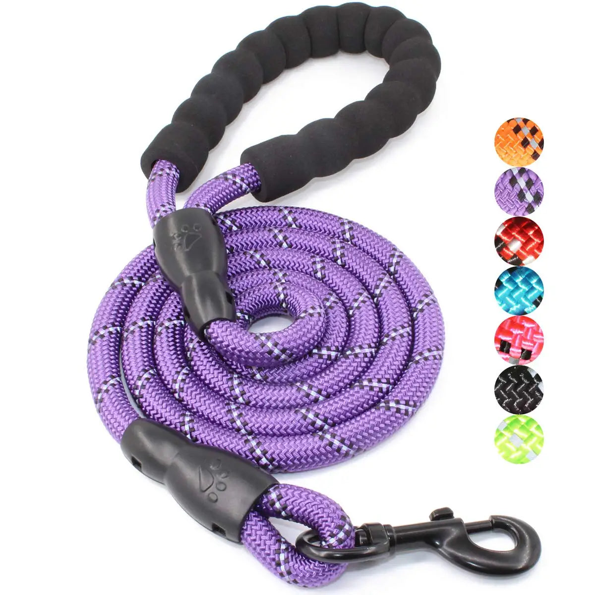 Reflective Nylon Dog Leash with Soft Handle — Reinforced Leash for Small, Medium & Large Dogs — 4ft/5ft/6.6ft/9.8ft (120/150/200/300 cm)