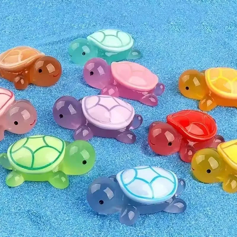 Mini Luminous Turtle Ornaments 20/50/100-Pack Glow-in-the-Dark Resin Garden & Aquarium Decor