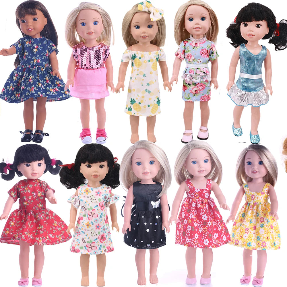 Fashion Doll Dress & Accessories Set for 14.5-Inch (36.8 cm) and 32–34 cm (12.6–13.4 in) 1/6 Scale Dolls