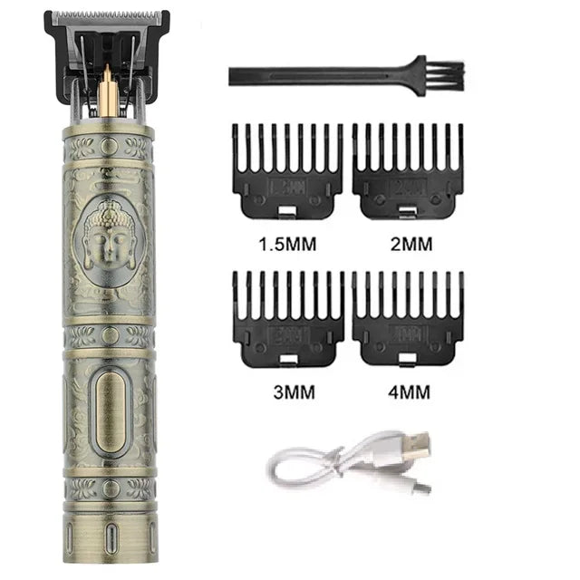 Precision Carving Hair Clipper – Professional Rechargeable Metal Cordless Cordless Trimmer for Men