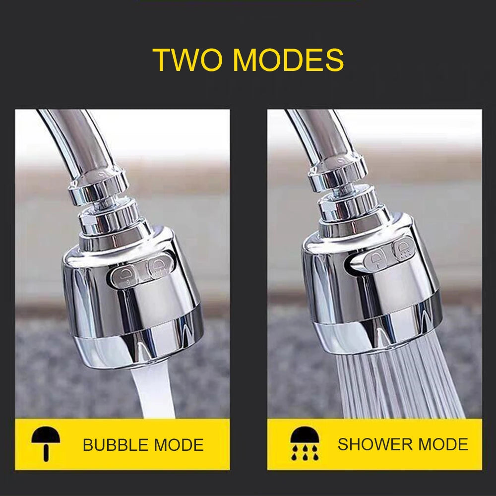 Universal 2/3-Mode Rotating Kitchen Faucet Adapter 360° Swivel Aerator Spray Nozzle, Water-Saving Tap Extender