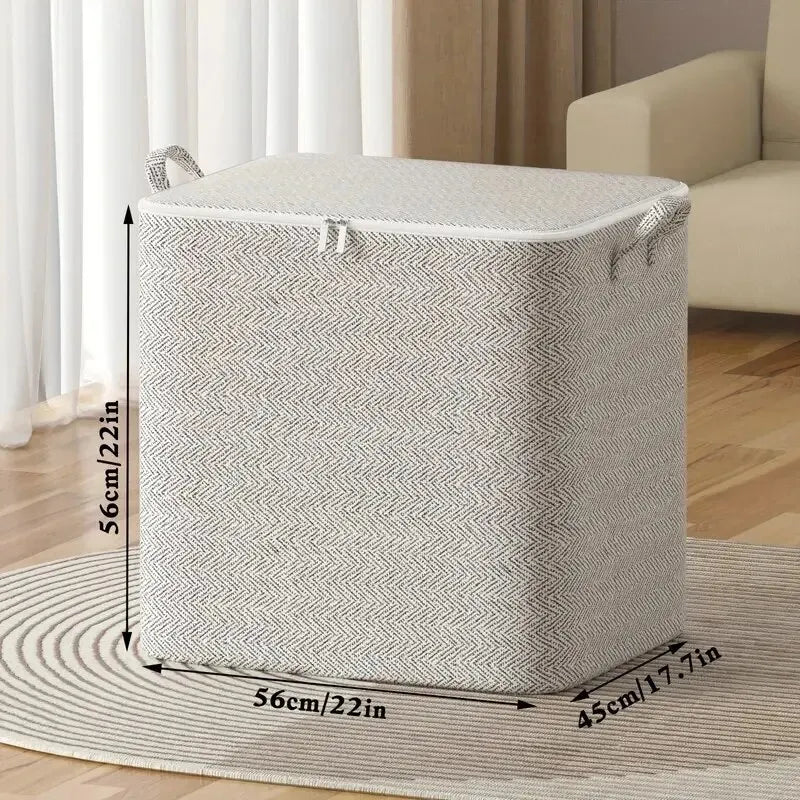 Non-Woven Large Storage Bag for Closet – Foldable Wardrobe Organizer for Quilts, Clothing & Toys (30–220L)