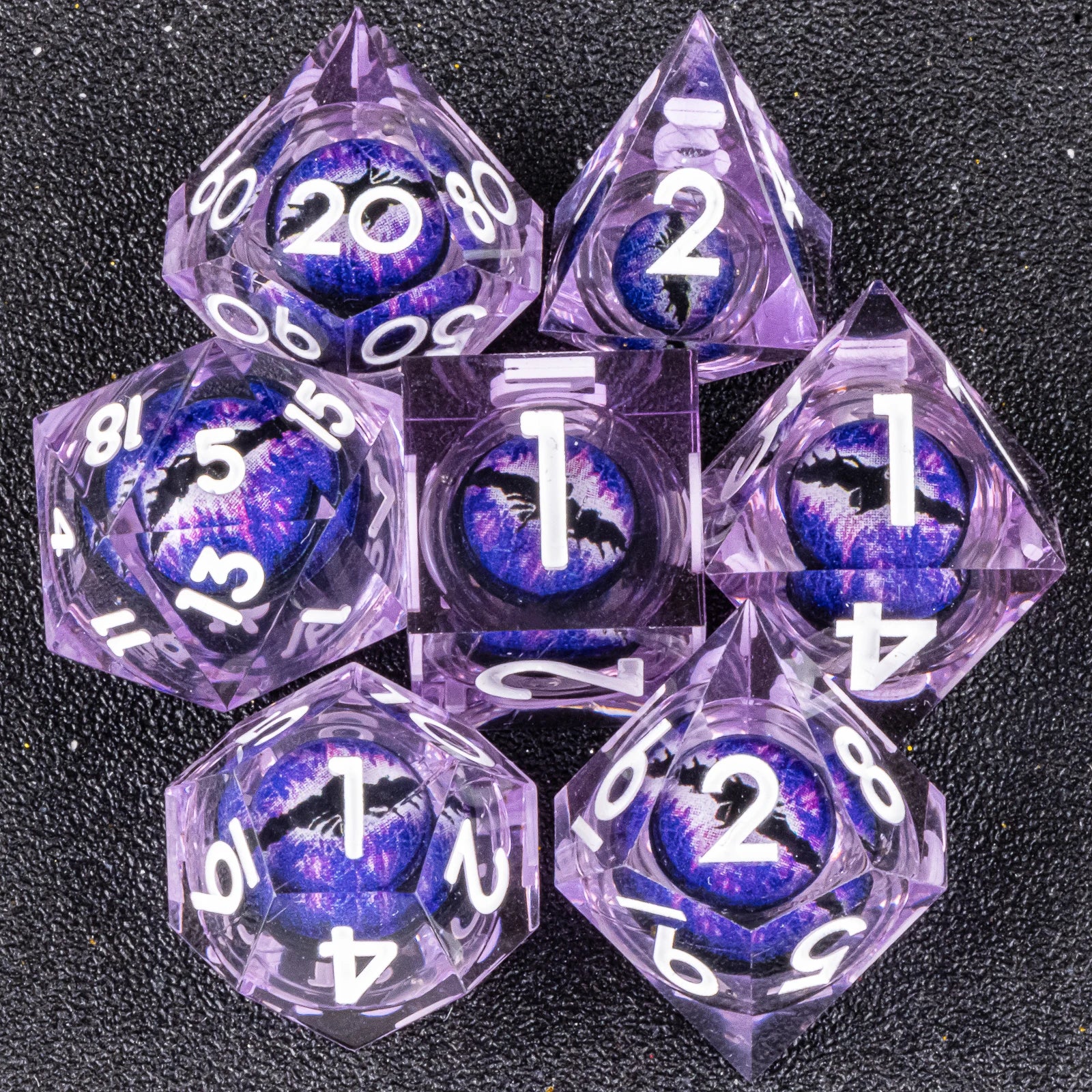 Handmade Resin 7-Piece D20 Polyhedral Dice Set for Dungeons & Dragons & Tabletop RPGs