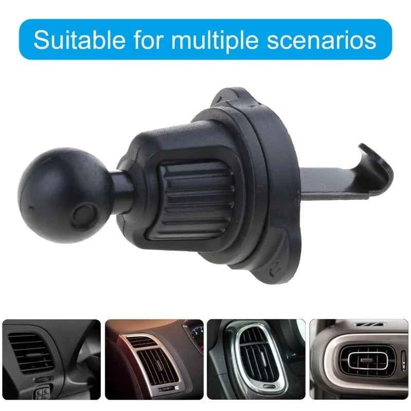 Car Air Vent Phone Mount Base Clip with Retractable Metal Hook – 17mm Joint Air Outlet Phone Holder Adapter