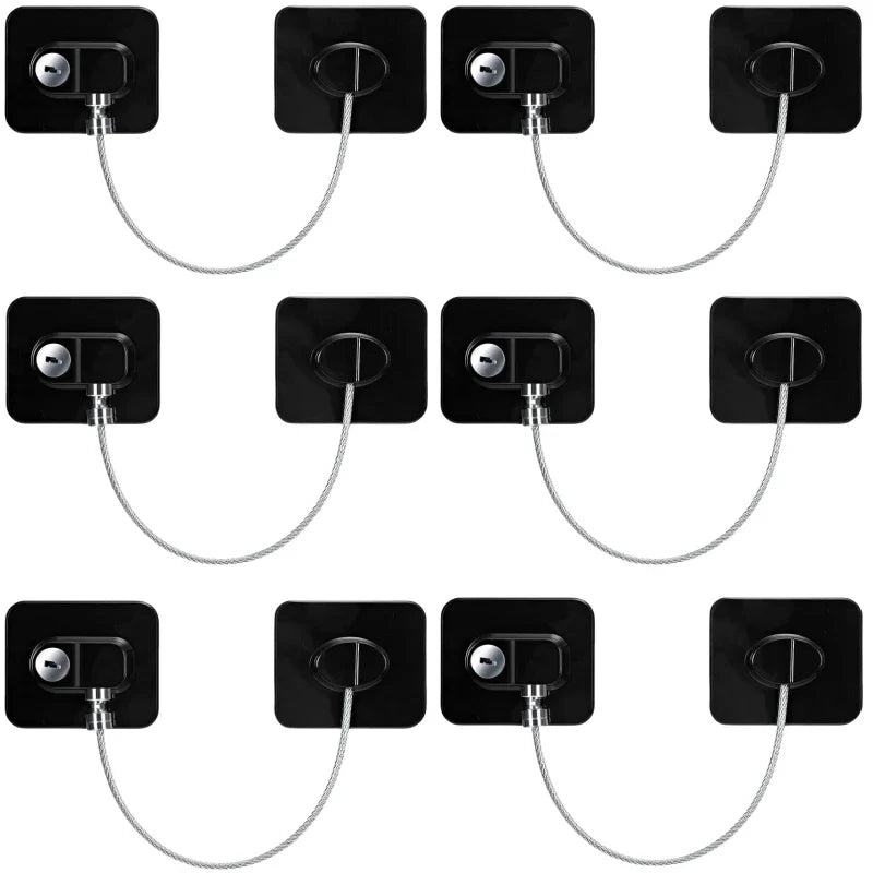 2/4/6-Pack Self-Adhesive Cabinet Locks with Keys — Baby Safety Locks for Fridge, Cabinets, Drawers, Doors & Appliances