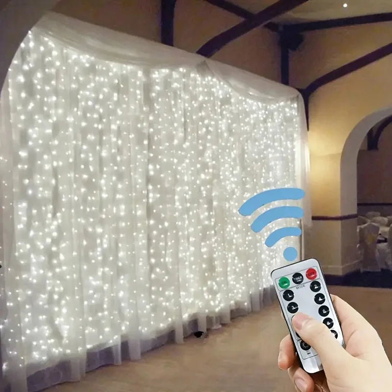 LED Fairy Curtain String Lights 3/4/6M (9.8/13.1/19.7 ft) USB Remote 8-Mode Multicolor Warm White Holiday Decor