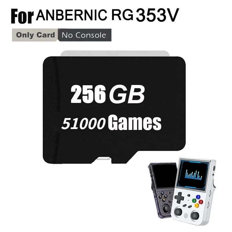 512GB Preloaded TF Card — 100,000+ Retro & PSP Games for RG353V RG353VS Handheld Console (Also 256GB/128GB/64GB)