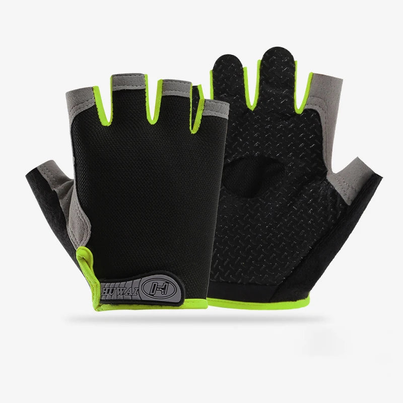 Fingerless Gym Gloves for Men & Women - Anti-Slip Breathable Workout & Cycling Gloves