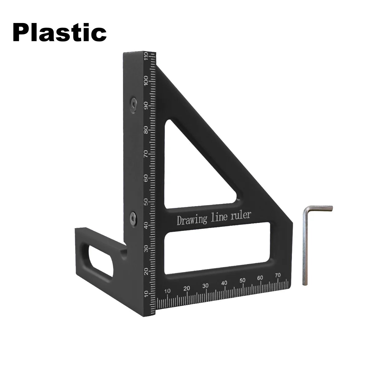 Carpenter Multi-Angle Square Protractor Ruler Aluminum/Plastic 45/90 Degree Woodworking Layout & Height Gauge