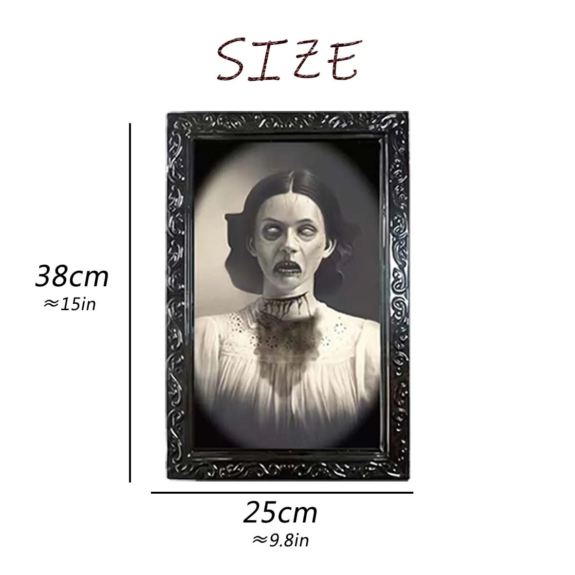 Animated 3D Changing Face Picture Frame - Halloween Scary Wall Portrait Prop for Home & Party