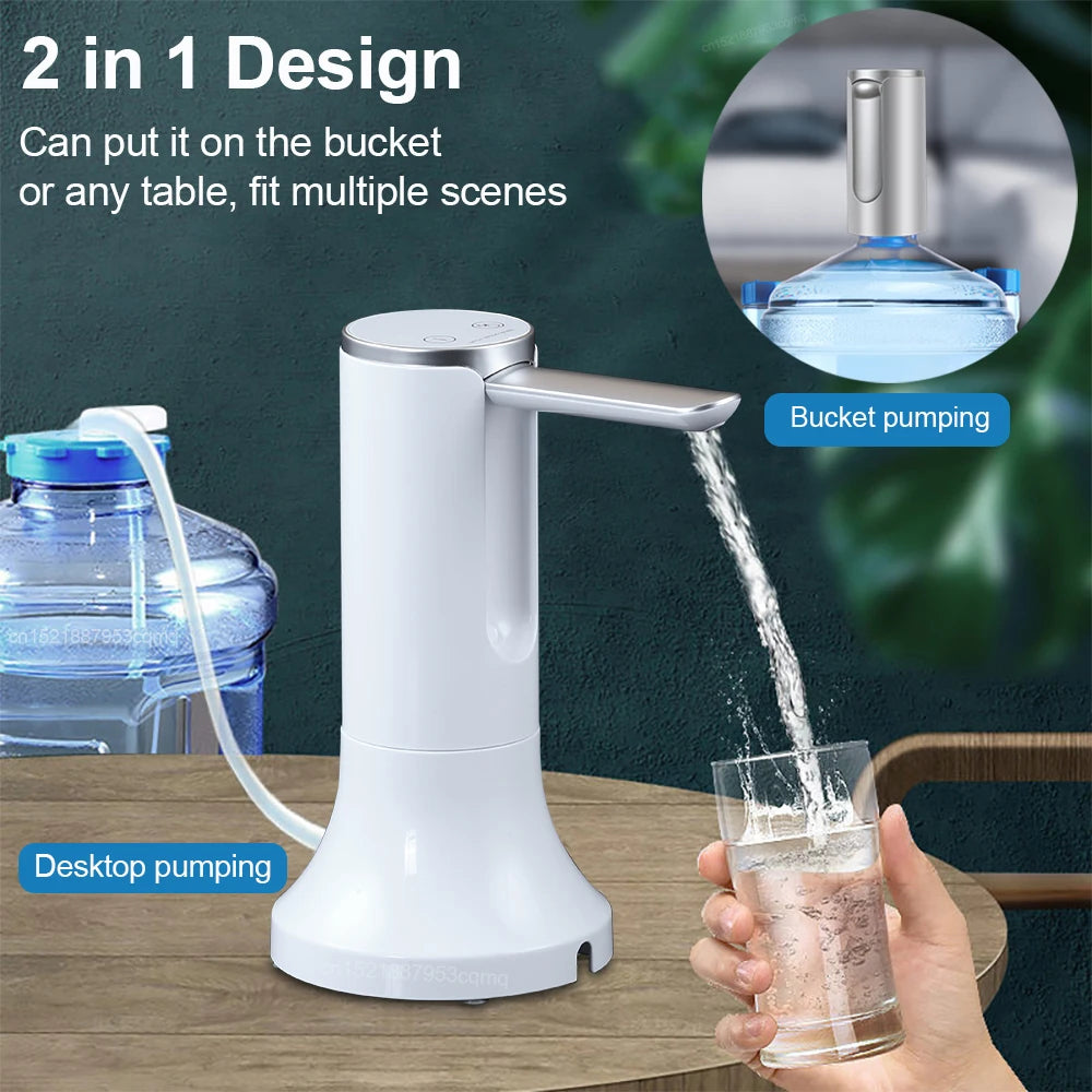 Foldable Electric Water Dispenser Pump Rechargeable 19L (5-Gallon) Automatic Desktop Bottle Pump