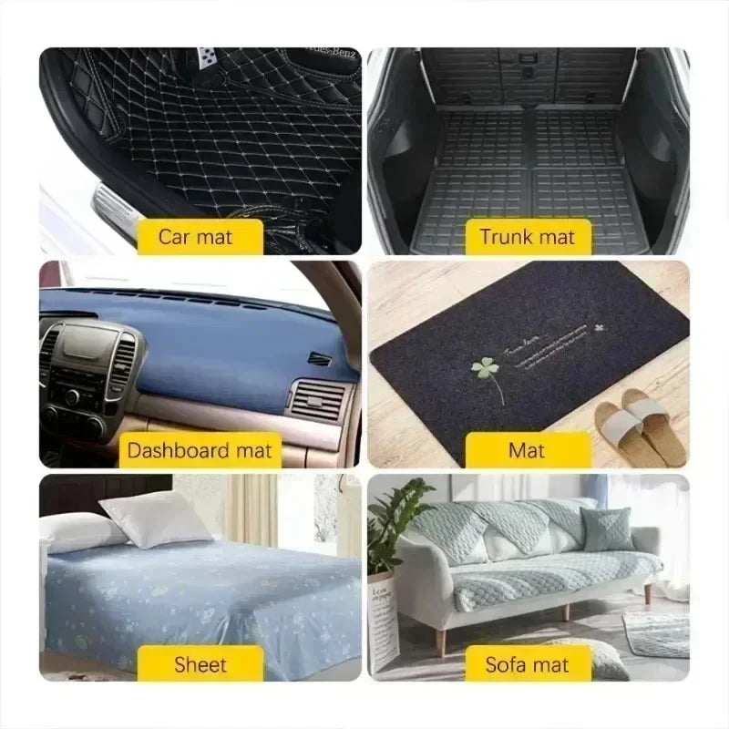 Double-Sided Adhesive Carpet Grips - Strong Residue-Free Non-Slip Rug & Car Floor Mat Pads (Suede + Hook Pairs)