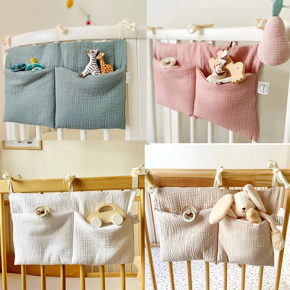 Baby Diaper Bag & Crib Hanging Organizer - Bed Headboard Storage Bag for Newborns & Toddlers (15 x 7.5 in / 39 x 20 cm)